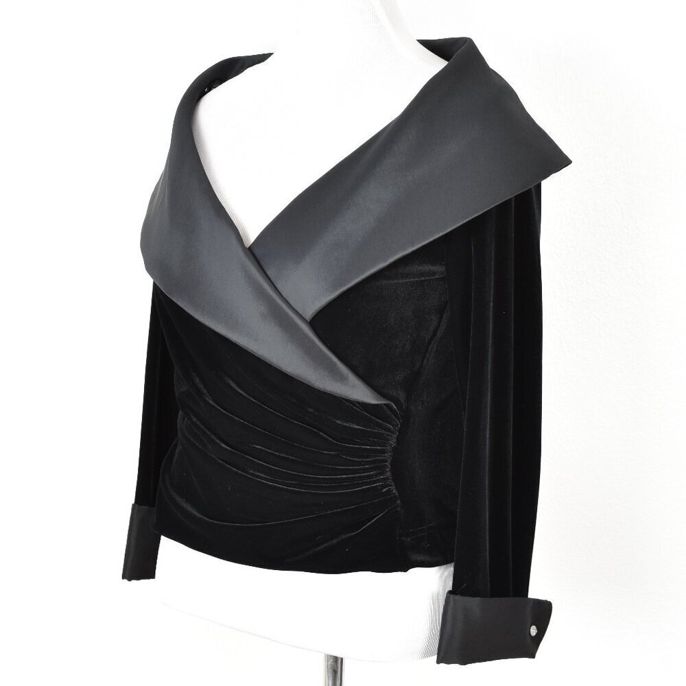 Tadashi Collection Velvet Collared Wrap Formal Evening Top - XL - Picture 6 of 11